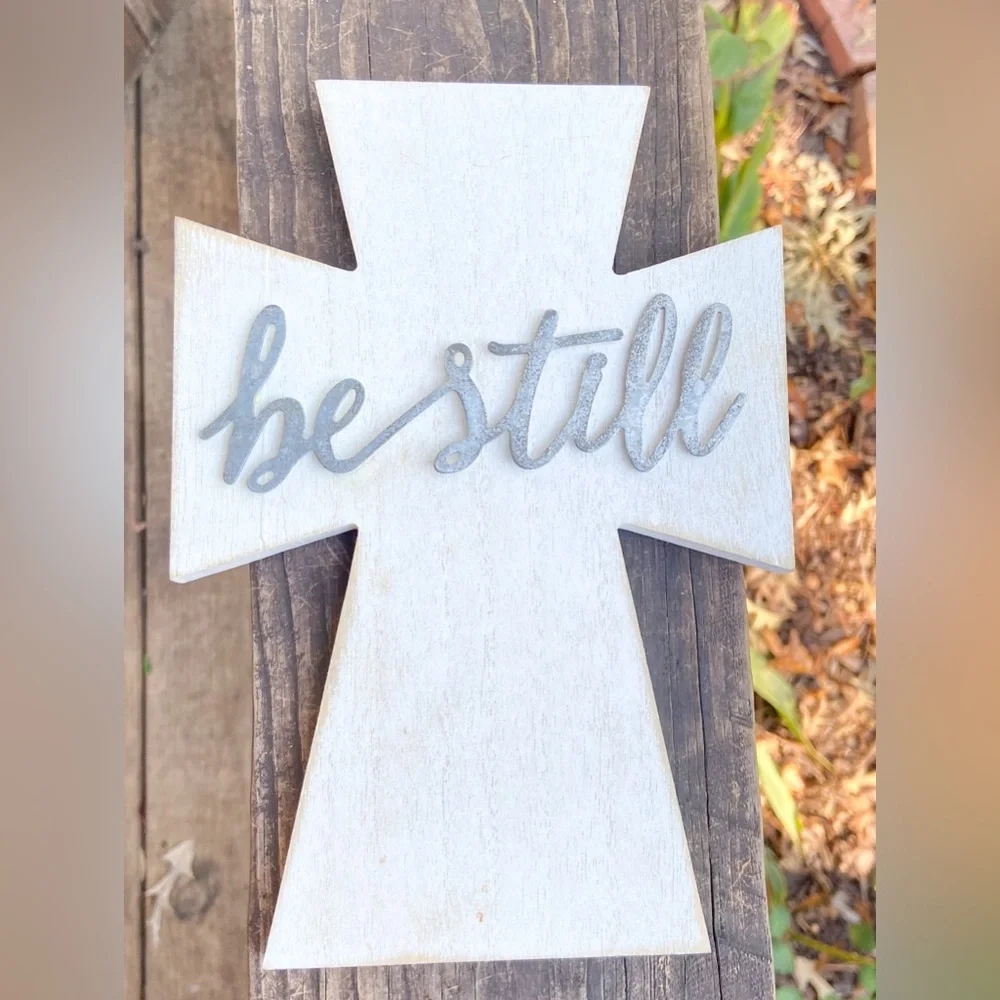 Wooden Cross and Dream Sign Home Farmhouse Decor Inspirational Religious EUC